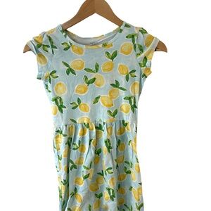 Carter’s Kids Lemon Print Dress – Light Blue Short Sleeve, Size 12/12A